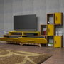 Hanah Home Flora S - Mueble de TV Nogal y Amarillo